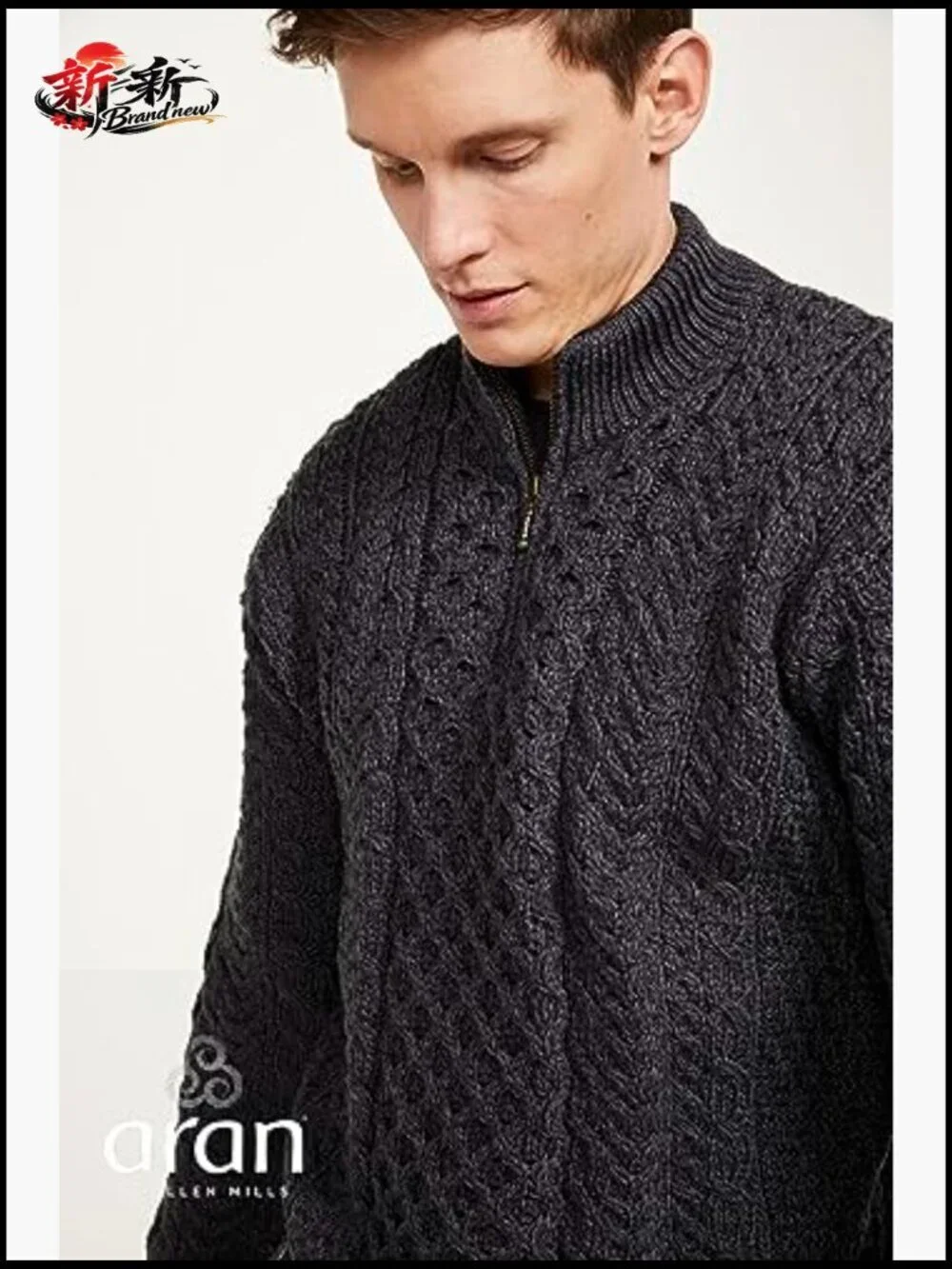 Merino Wool Half-Zip Pullover Sweater Irish Heritage
